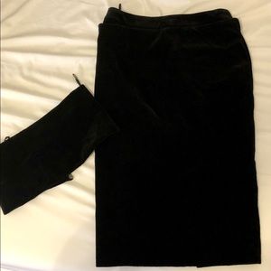 YSL Black velvet pencil skirt and cummerbund